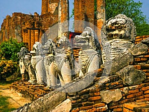 Wat thammikarat temple, Unesco World Heritage, in Ayutthaya, Thailand