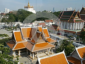 Wat Thepthidaram and Golden Mountain of Wat Saket