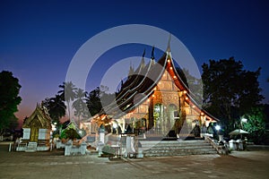 Wat Xieng thong temple in twilight, Luang Pra bang, Laos