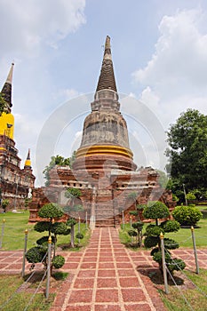 Wat Yai Chai Mongkhon in ayutthaya historical park Thailand