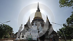 Wat Yai Chai Mongkhon or the Great Monastery of Auspicious Victory in Ayutthaya of Thailand