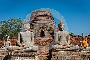 Wat Yai Chai Mongkol in Ayutthaya Historical Park . the Monastery of Auspicious Victory is located East of the historical island.