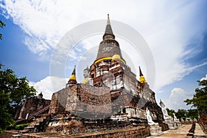 Wat yai chai mongkol temple in ayutthaya world heritage site of unesco in central thailand