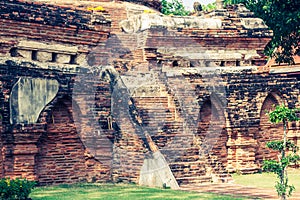 Wat Yai Chaimongkol Temple in Ayutthaya Thailand