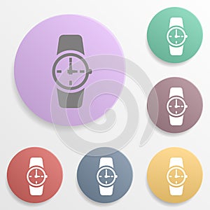 Watch badge color set icon. Simple glyph, flat vector of web icons for ui and ux, website or mobile application