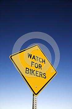 'Watch for Bikers' Road Warning Sign