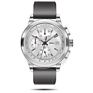 Watch chronograph stainless steel vector.