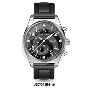 Watch chronograph vector.