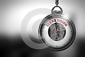 Watch with Clear Vision Text on the Face. 3D Illustration.