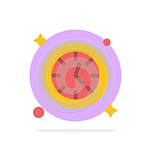 Watch, Clock, Time Abstract Circle Background Flat color Icon