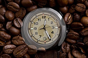 Watch in the coffee beans