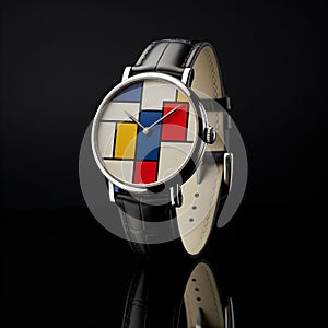Abstract Square Design Watch - Modern Bauhaus Style photo