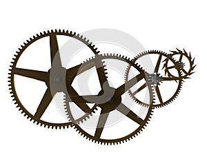 Watch gear train with cogs