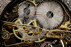 Watch gears very close up