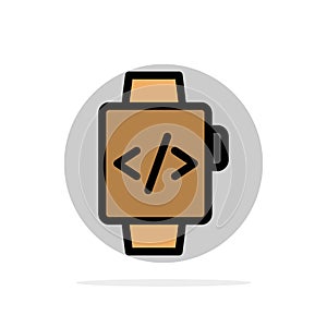 Watch, Hand Watch, Time Clock Abstract Circle Background Flat color Icon