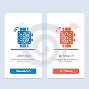 Watch, Hand Watch, Timer, Education  Blue and Red Download and Buy Now web Widget Card Template