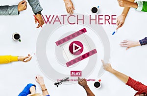 Watch Here Application Display Video Concept