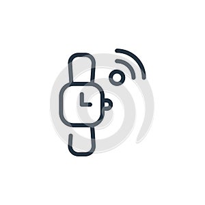 watch icon vector from internet of things concept. Thin line illustration of watch editable stroke. watch linear sign for use on