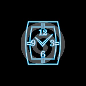 Watch line icon in neon style. One of Clock collection icon can be used for UI, UX