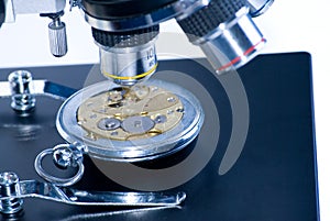 Watch mechanism under the microscope