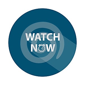 watch now badge on white