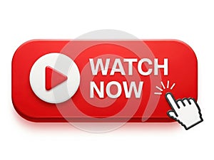 Watch now button isolated on white background