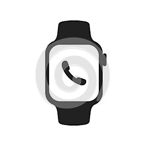 Watch with phone icon. Sport activity fitness icon. Smart watch gadget sign