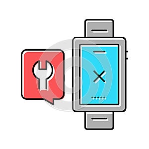 watch repair connection color icon vector illustration