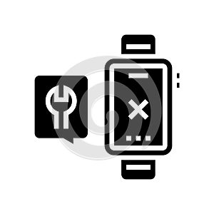 watch repair connection glyph icon vector illustration