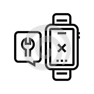 watch repair connection line icon vector illustration