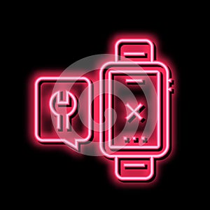 watch repair connection neon glow icon illustration