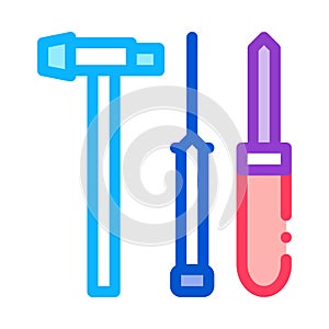 Watch repair fixing instrument icon vector outline illustration