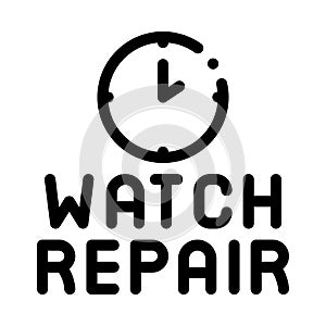 Watch repair logo icon vector outline illustration