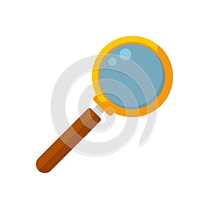 Watch repair magnifier icon flat isolated vector