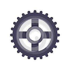 Watch repair wheel icon flat isolated vector