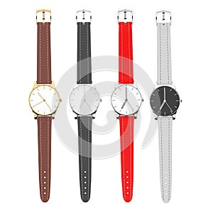 Watch set. 3d rendering illustration isolated