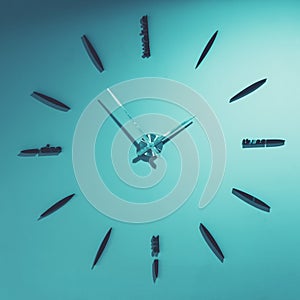 Watch stopwatch on blue background