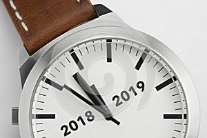 Watch with text 2018 2019