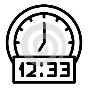 Watch time icon outline vector. World zone