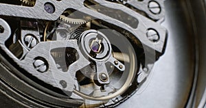 Watch tourbillon rotating macro slowmotion