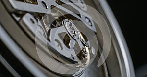 Watch tourbillon rotating macro slowmotion