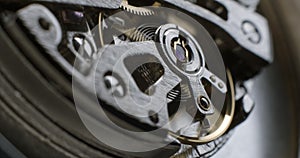 Watch tourbillon rotating macro slowmotion