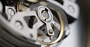 Watch tourbillon rotating macro slowmotion