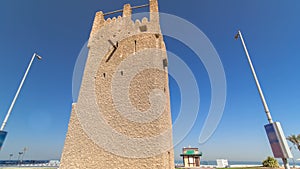 Watch tower of Ajman timelapse hyperlapse. United Arab Emirates