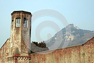 Watch tower overlooking mountain