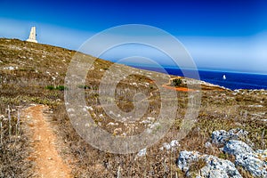 Watch tower on rocky beach