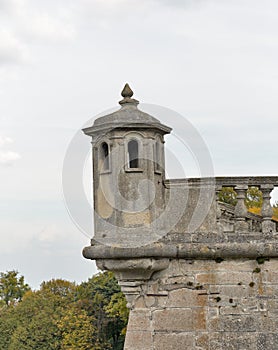 Watch tower of ruined Pidhirtsi Castle in Western Ukraine.