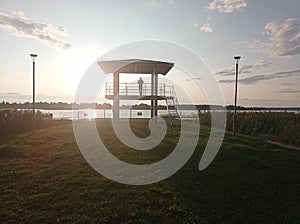 Bird Watch Tower on the lake.