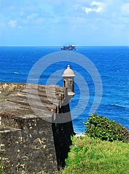 Watch tower by the sea at the San Cristobal castle