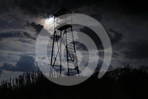 Watch tower stairs sky landscape